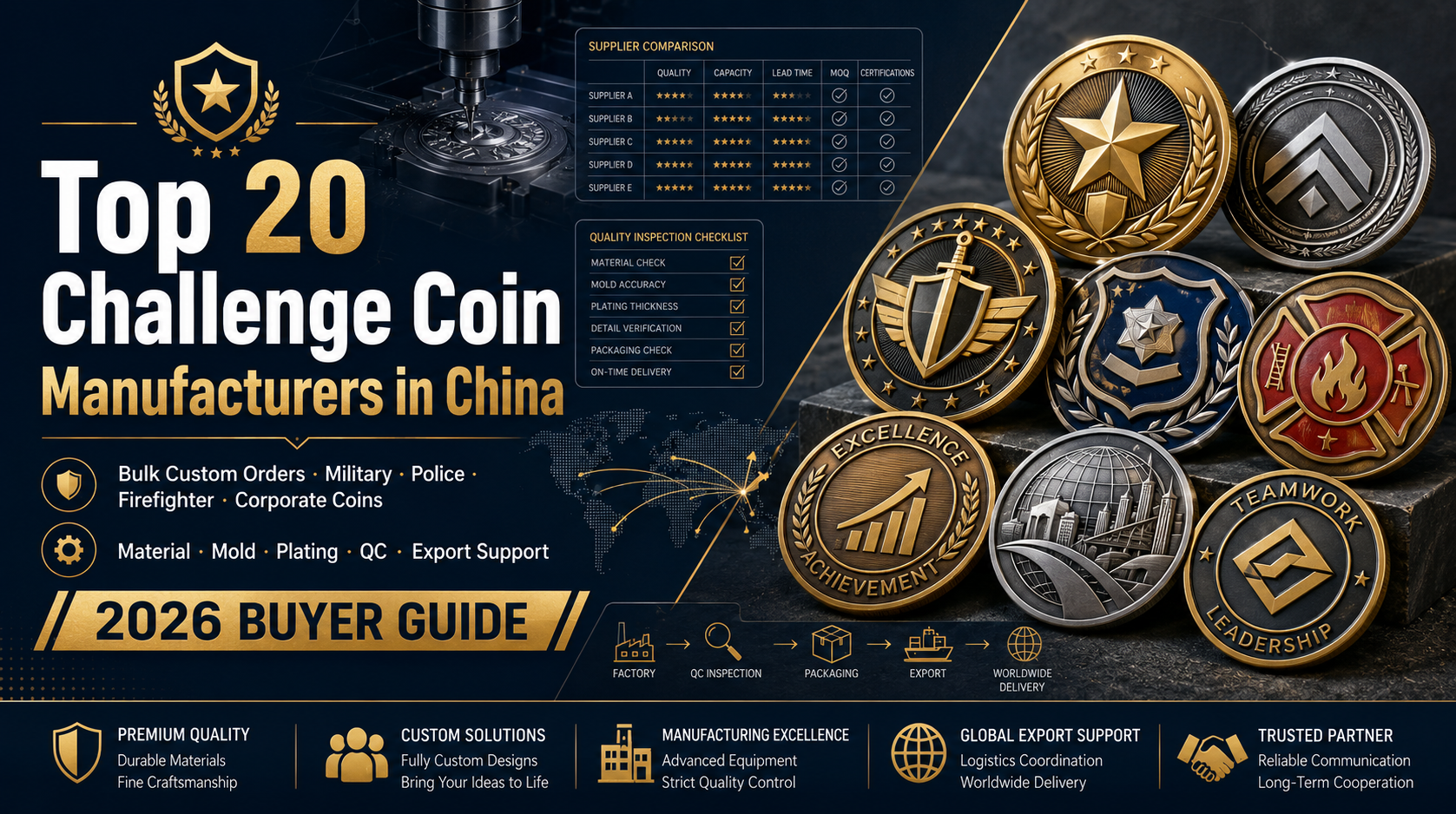 Top 20 Challenge Coin Manufacturers and Suppliers in China for Bulk Custom Orders post thumbnail